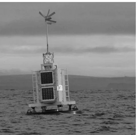 Figure 1.A buoy during calm conditions - note solar panels andcommunications antennae