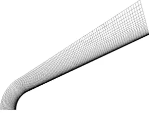 Figure 1. Mesh for the blunted cone (each 5th line is represented in each direction).