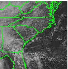 Figure 2.7 GOES-8 satellite image over the region showing very 