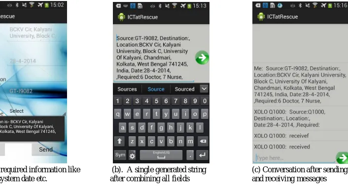 Fig. 1: Snapshots depicting sample runs of the application 