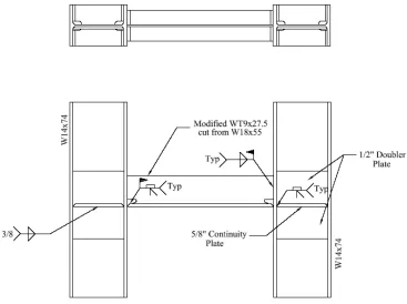 Fig. 2.3 – Bottom beam flange tee joint specimen 