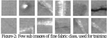 Table-2: Test results of defect detection on fabric samples by the proposed method (Nt: Number of test samples, Nd: number of samples detected)
