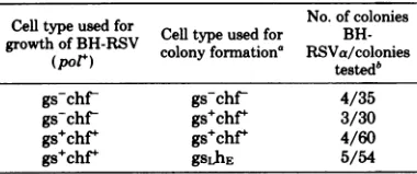 TABLE 2. Effect of cell phenotype on the generationofpolymerase-negative BH-RSVaCelltpsdCl