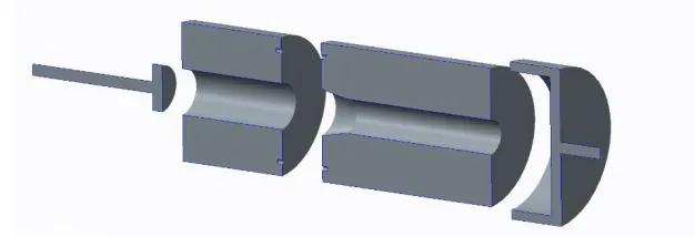 Figure 12: Sectioned view of final experimental rig design 