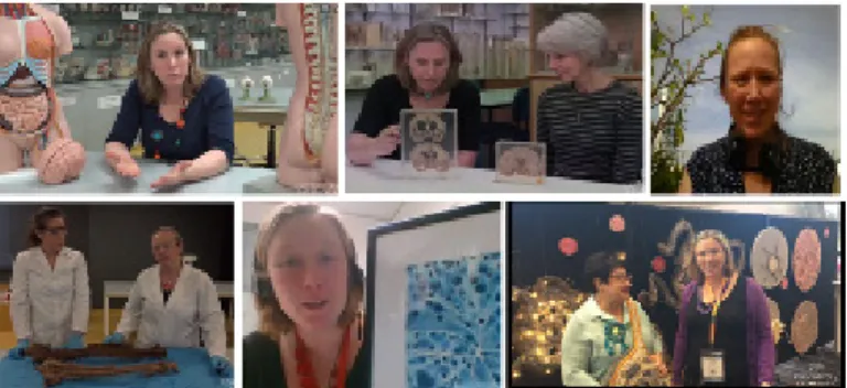 Figure 2. Examples of different video formats that create a  personalised learning space and effective teacher presence  in an online subject about the nervous system