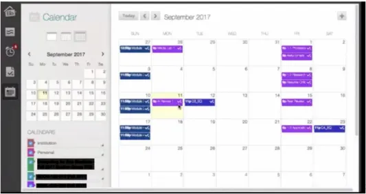 Figure 4.5. A screenshot of Tai’s usability walkthrough. The first thing Tai did  when logging into Learn was check the calendar function