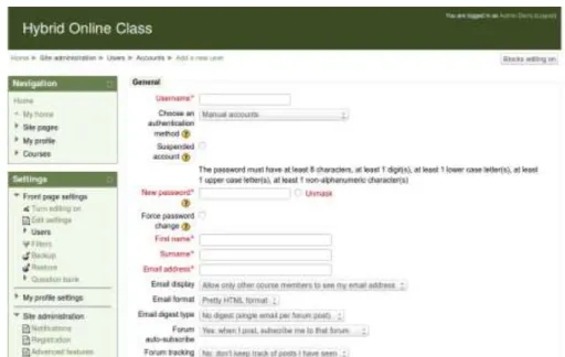 Figure 3 Creating username and password for participants 
