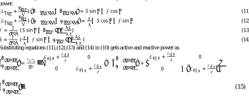 Fig (9). The duty cycle is generated by comparing the line powers (both active and reactive) with the reference powers (P* and Q*).The control of active and reactive power can be achieved by changing the reference active (P*) and reactive power (Q*)