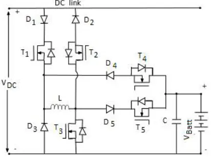 Fig 2. Integrated Bi-directional DC-DC converter circuit diagram 