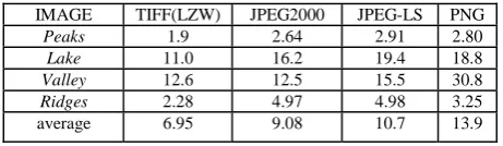 TABLE 1 - Lossless compression ratios 