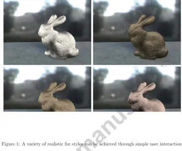 Figure 1: A variety of realistic fur styles can be achieved through simple user interaction.