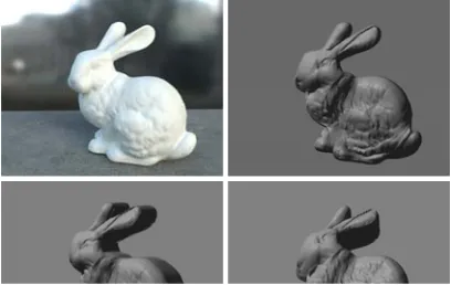 Figure 2: Depth maps are rendered from the original viewpoint (top left), which helps to