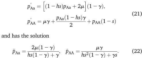 Figure 3 shows equilibrium frequencies of the Aa and AA
