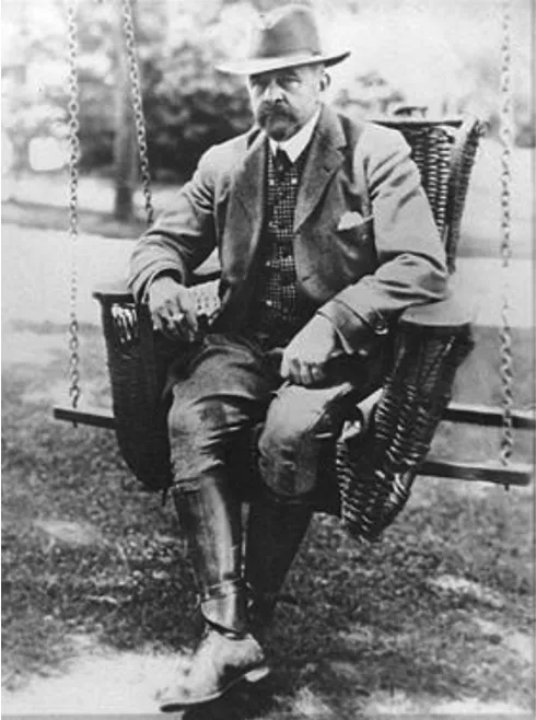 Figure 1 Colonel George Fabyan in one of his suspended armchairs.