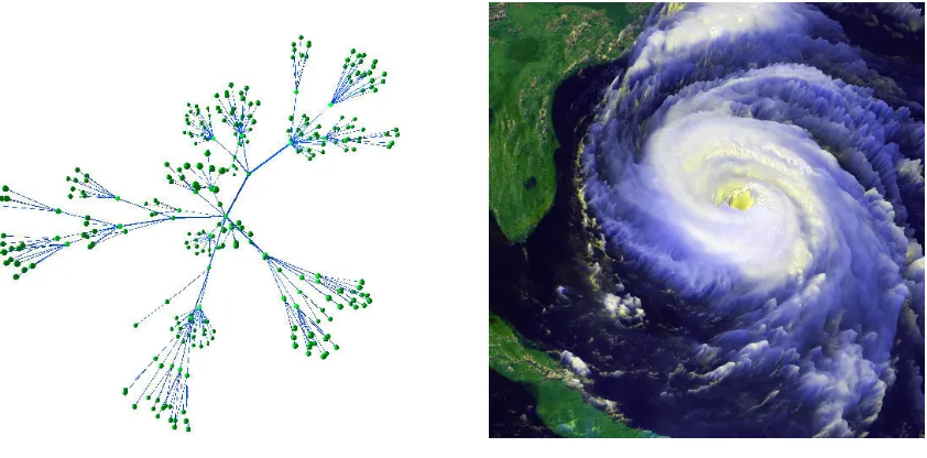 Figure 2.1: (a) is an example of an information visualization showing a hierarchy graph laid out in a radial mannerwithin 3 dimensional space (courtesy of Steve Benford, University of Nottingham, UK)