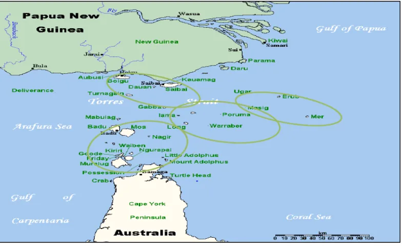 Figure 1.1 Map of Torres Strait 