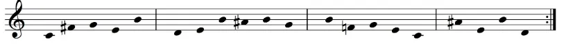 figure 4.3: Stillness Solo pitch sequence 