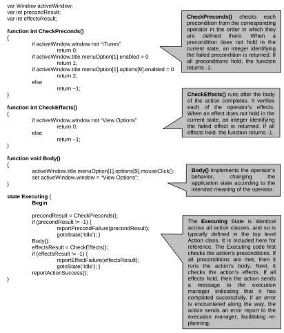 Figure 3.9. An example of the ShowViewOptions action shown in the plan in Figure 3.8 