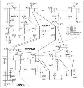 Fig. 1. NORDIC 32 power system topology  