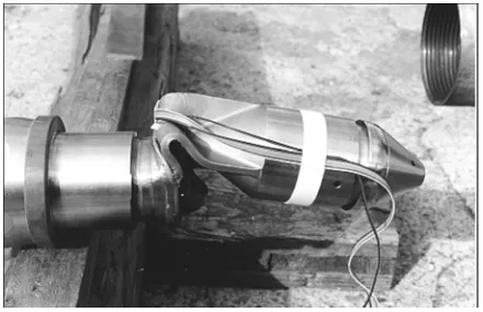 Figure 5. ESBB; Deformed foot of fuel assembly after the9 m vertical drop test onto the bottom shock absorber