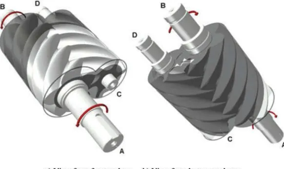 Fig. 1. Screw compressor rotors.