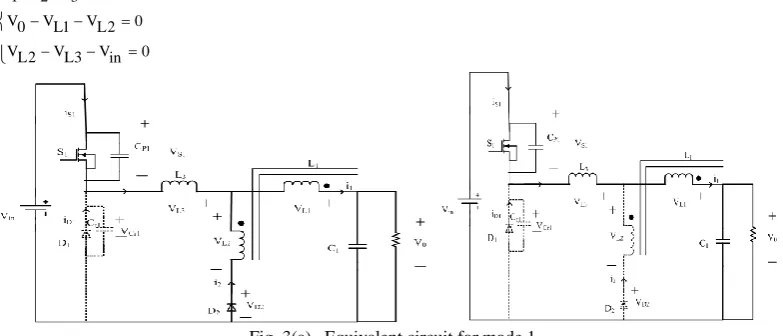 Fig.3.When S1 is OFF, the converter comes into a free-wheeling stage. The branches of L2 and L3 will supply two flow channels for current freewheeling