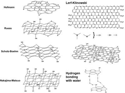 Figure 3 Proposed structure models for GO (adapted from ref [12]).
