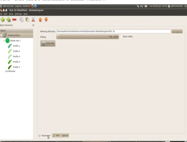 Figure 4.2 – The turbo machine's Parameters window