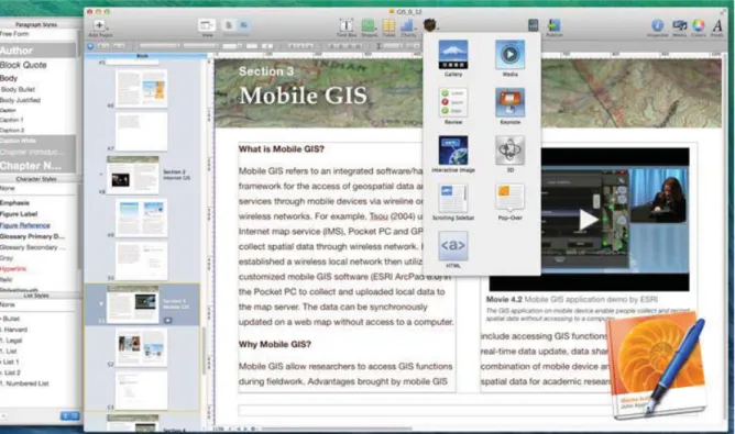 Figure 3.5 User interface of iBook Author. 