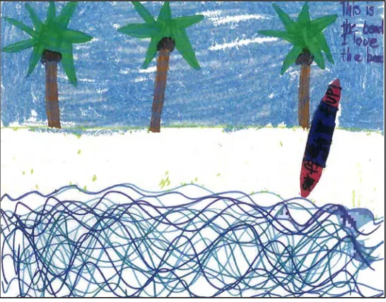 Figure 1.  From first postcard exchange, this postcard was drawn by 