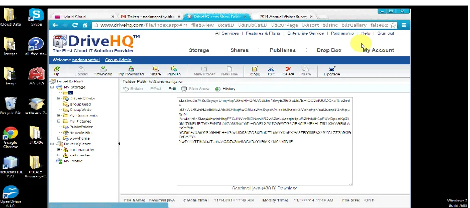 FIG 7 DRIVE HQ CLOUD STORAGE USED FOR ENCRYPTION 