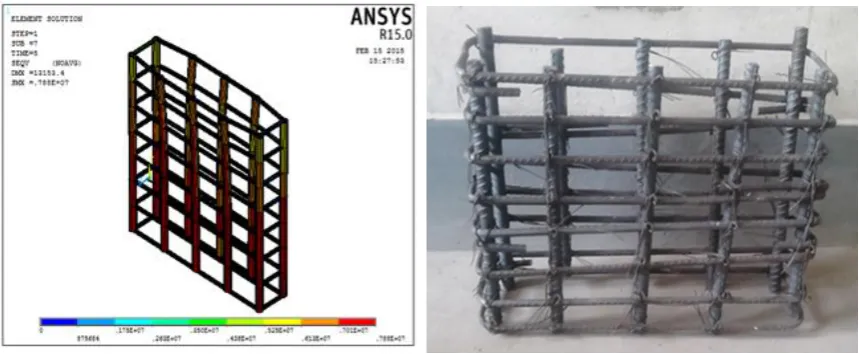 Figure 14.Skeletal view of Specimen S5 (Analytical model)   Fig.14 Skeletal view of Specimen S4 (Experimental model) 