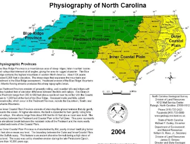 Figure 2.1 Physiography of North Carolina