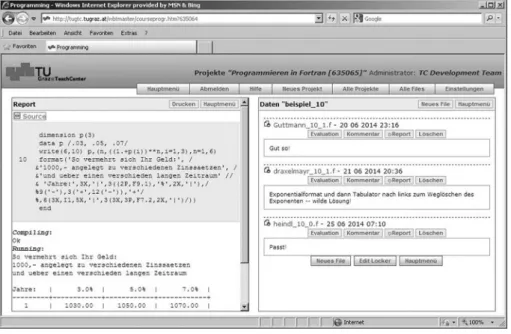 Figure 7. Remote Evaluation Interface of TeachCenter.