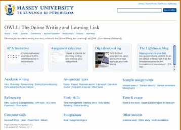 Figure 5: Massey University’s Online Writing and Learning Link (OWLL) website