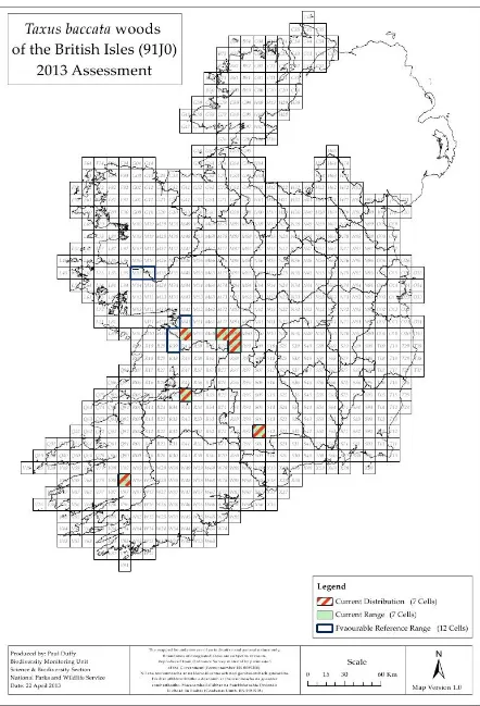 Fig 1. Distribution of yew woodlands within Ireland. 
