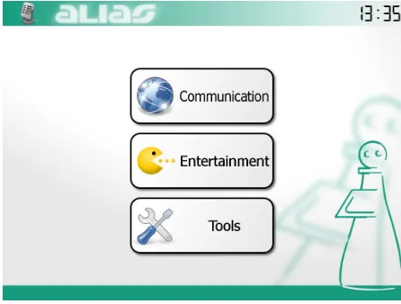 Figure 3: ALIAS robot’s main menu.