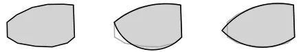 Figure 4: A planar solution exists if vofi−1 and vi+2 lie on different sides L. Arcs a′ and a′′ are a straight line at l1 and l2 respectively.