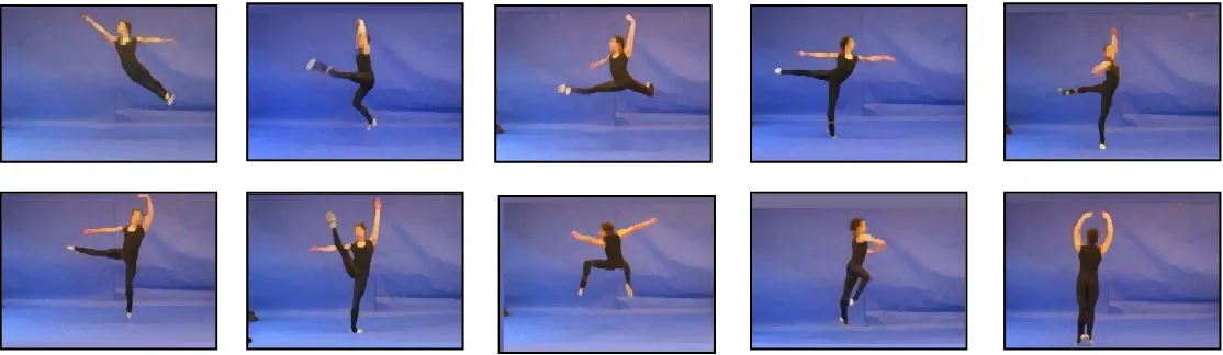 Figure 1. Experiments 1 and 2: Dance-like action stimuli. Postures stimuli are shown. 