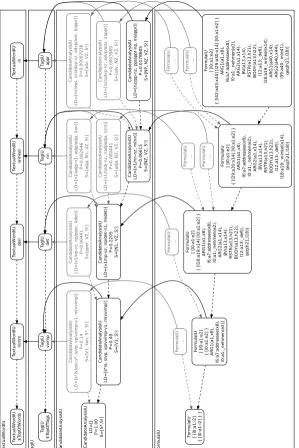 Figure 4: An example network of incremental units, including the levels of words, POS-tags, syntactic derivations and logical forms.