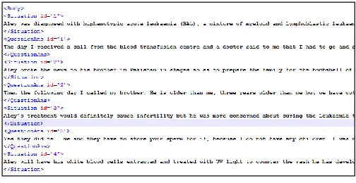 FIGURE 1 – A Snapshot of an interview document in XML format. 