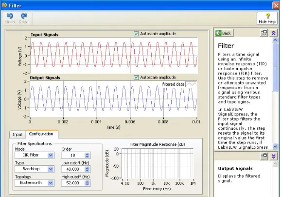 Fig. 5. Bandstop filter configuration for power line noise removal 