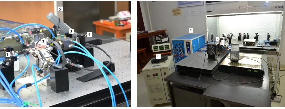 Fig. 3.1: Distribution of diode power inside the laser rod – CCD images of rod illumination