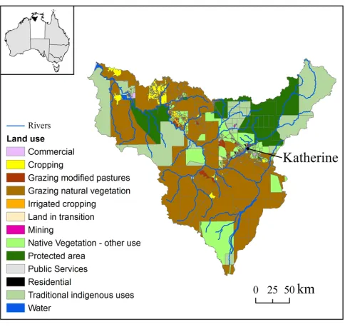 Fig. 1. Daly catchment property boundaries and land use asdefined by ABARES land-use mapping