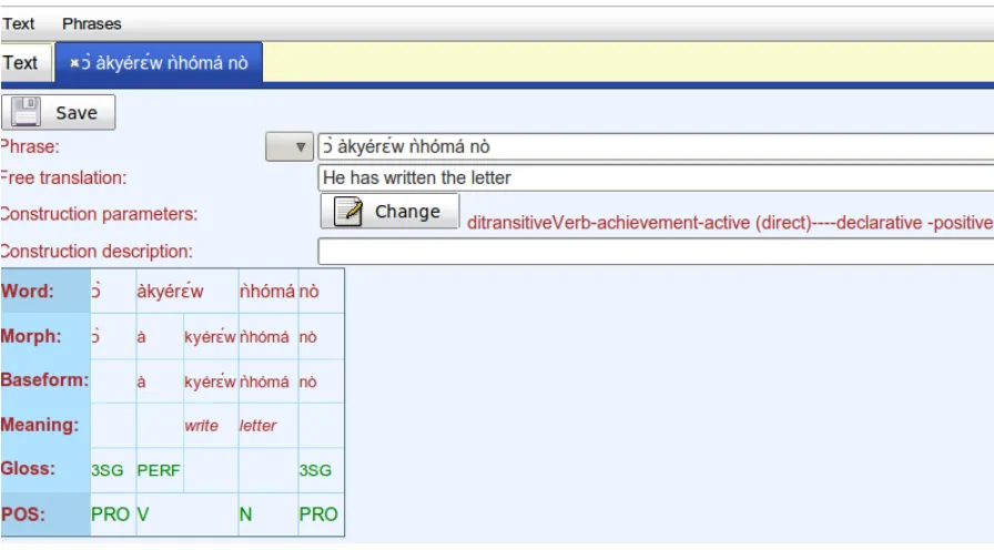 Figure 1: The Interlinear Glosser