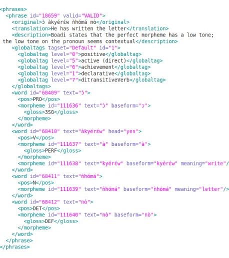 Figure 4: XML export