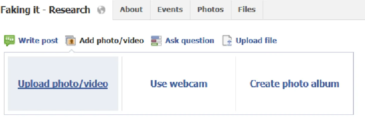 Figure 2.4 demonstrates the additional options available for the group members  such as uploading their own images/videos of counterfeit products