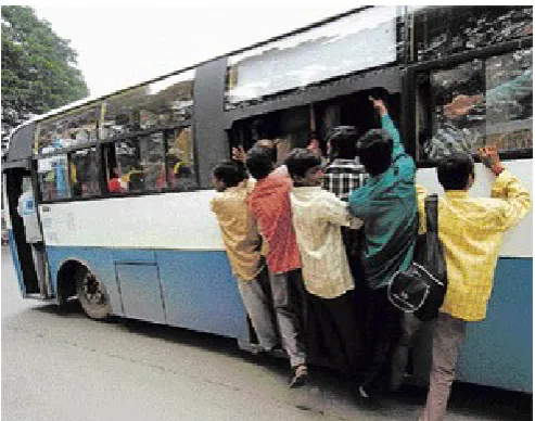 Fig 2 Overloading of the public bus transport  