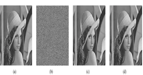 Fig. 4.1 (a) Original image, (b) encrypted image, (c) decrypted image   containing messages  