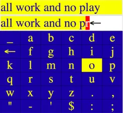 Figure 4: Scanning of non-contiguous sets of cells, dis-playing dots and dashes rather than highlighting